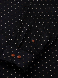 Wam Denim Overhemd Lange Mouwen<Verdantia Coffee Bean Pattern Black Overhemd Lange Mouw