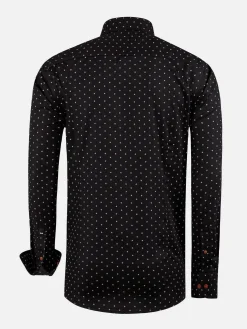 Wam Denim Verdantia Coffee Bean Pattern Black Overhemd Lange Mouw| Overhemd Lange Mouwen