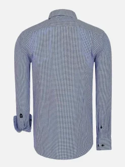 Wam Denim Vermilion Checkered Royal Blue Overhemd Lange Mouw| Overhemd Lange Mouwen