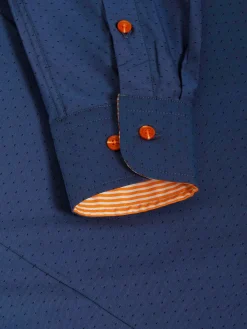 Wam Denim Waylon Regular Fit Indigo Overhemd| Overhemd Lange Mouwen