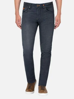 Wam Denim Zion Mini Check Slim Fit Navy Jeans| Jeans